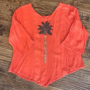 Orange Summer Blouse